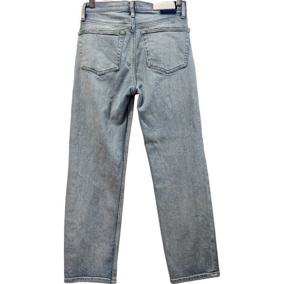 RE/DONE $265 High Rise 90's Ankle Crop Jeans Lived Light Wash Straight Leg SZ 26 - Picture 2 of 6